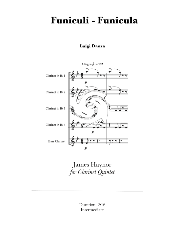 Funiculi - Funicula for Clarinet Quintet (arr. James Haynor)
