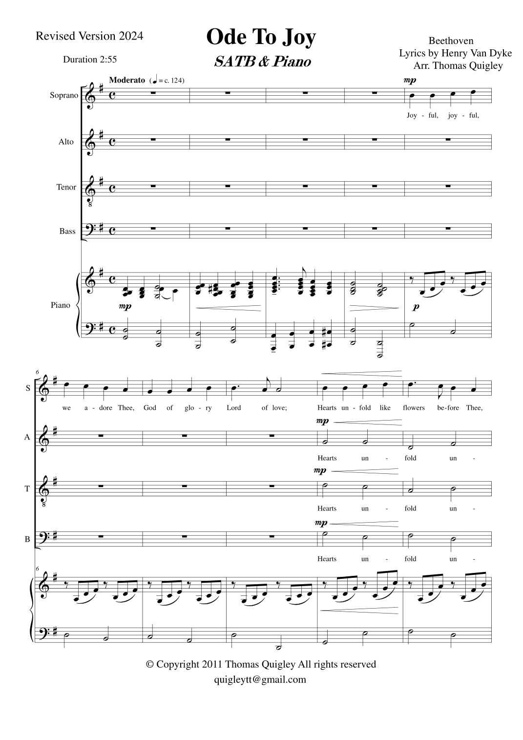 Ode to Joy (arr. Thomas Quigley)