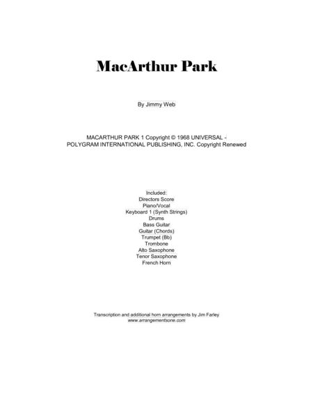 Macarthur Park (arr. Jim Farley)