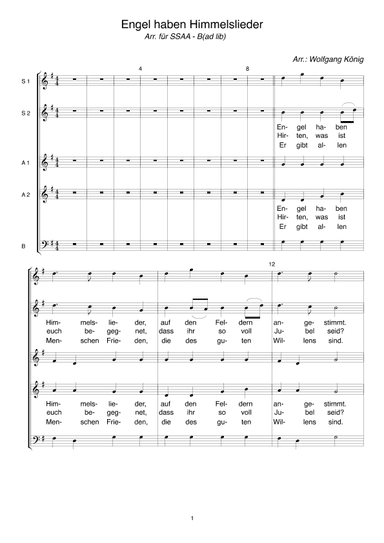 Engel haben Himmelslieder (arr. Wolfgang König)