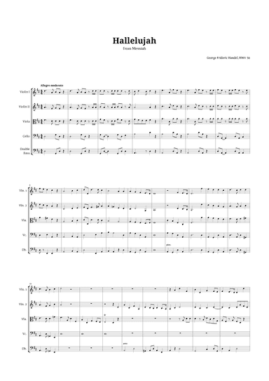 Hallelujah by Handel for String Quintet (arr. Langanho)