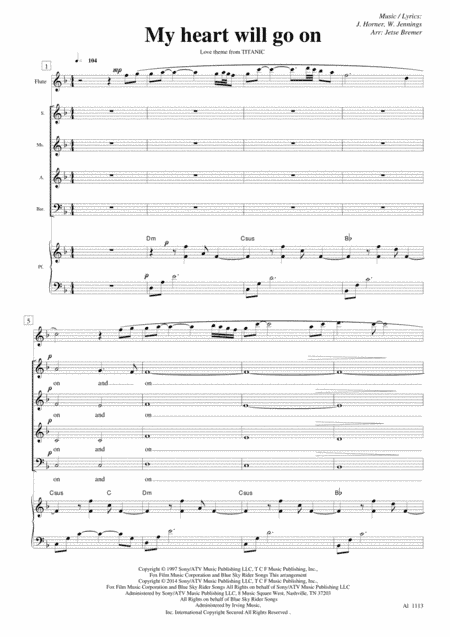 My Heart Will Go On (love Theme From 'titanic') (arr. Jetse Bremer)