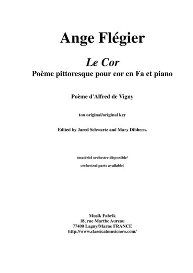 Ange Flégier: Le Cor for horn in F and piano (arr. Paul Wehage)