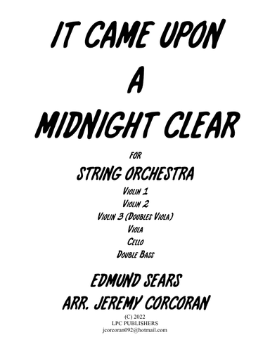 It Came Upon A Midnight Clear for String Orchestra (arr. Jeremy Corcoran)