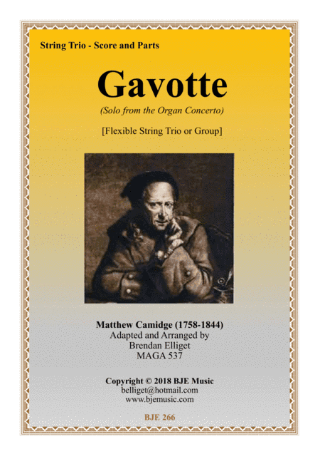 Gavotte (Solo from the Organ Concerto) - Flexible String Trio or Group (arr. Brendan Elliget MAGA 537)