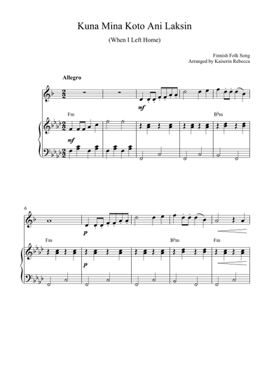 Kuna Mina Koto Ani Laksin (When I Left Home) (arr. Kaiserin Rebecca)