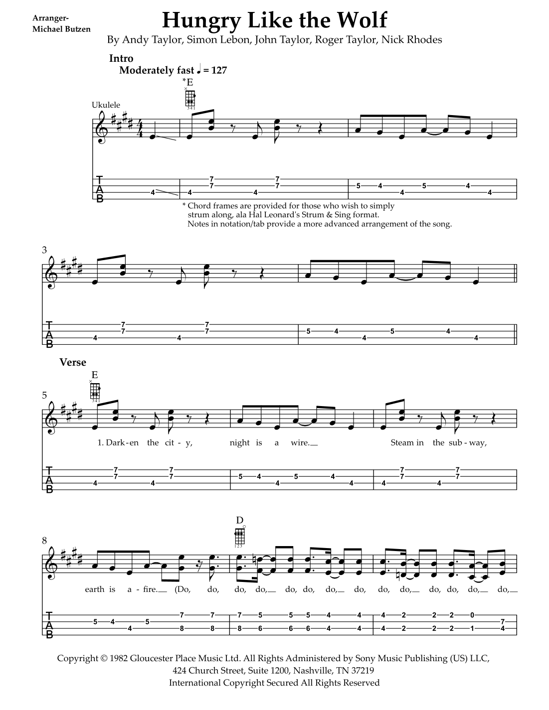 Hungry Like The Wolf (arr. Michael Butzen)