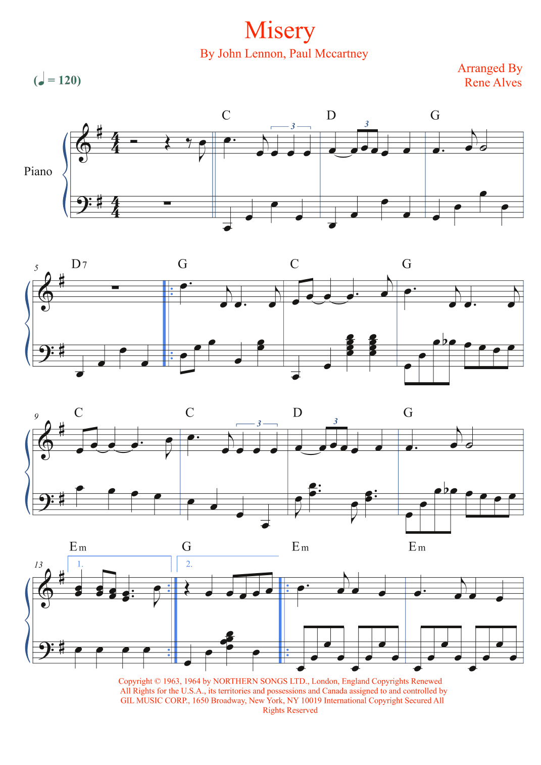 Misery (arr. Rene Alves)