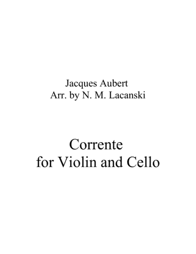 Corrente for Violin and Cello (arr. Nick Lacanski)