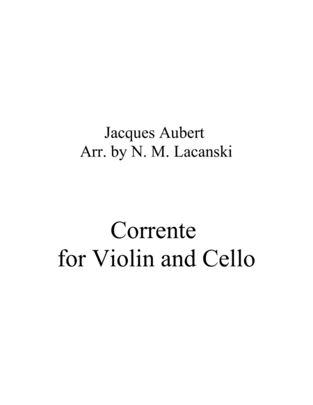 Corrente for Violin and Cello (arr. Nick Lacanski)