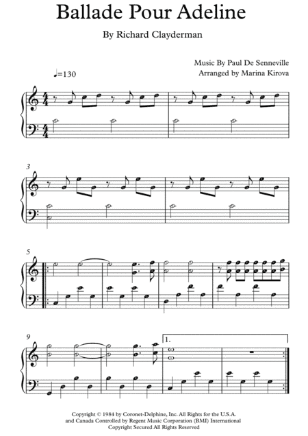 Ballade Pour Adeline (arr. Marina Kirova)