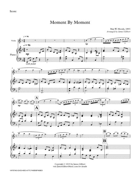 Moment By Moment (arr. James Gilbert)
