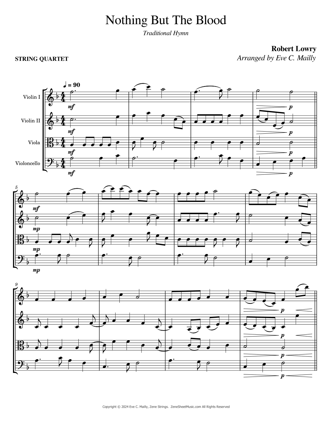 Nothing But The Blood (arr. Eve C. Mailly - Zene Strings)