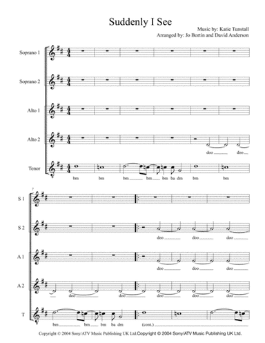 Suddenly I See (arr. Ghoti)