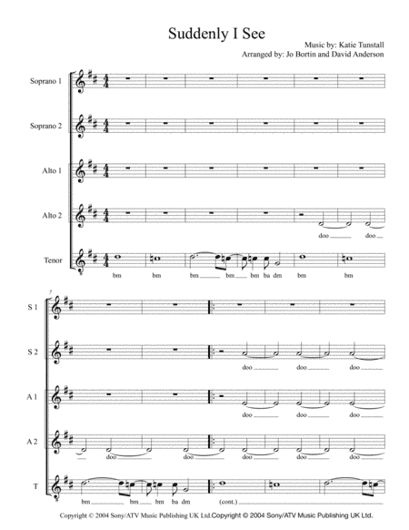 Suddenly I See (arr. Ghoti)