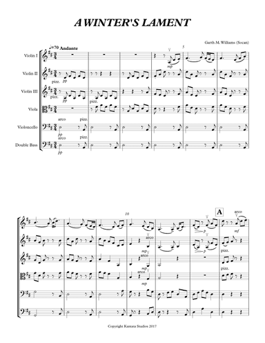 A WINTER'S LAMENT FOR STRING ORCHESTRA (arr. Garth Williams)