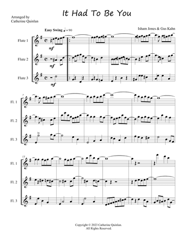It Had To Be You (arr. Catherine Quinlan)