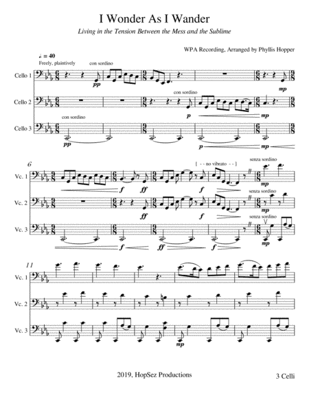 Silent Night/Away in a Manger - Cello Trio (arr. Phyllis Hopper)