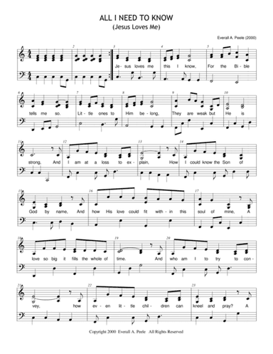 All I Need to Know (arr. Everall Aiken Peele)