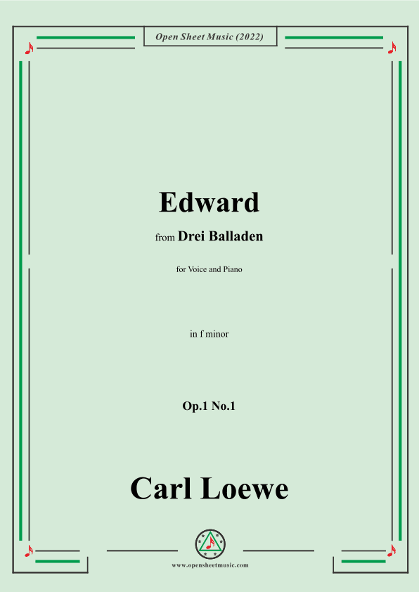 Loewe-Edward,in f minor,Op.1 No.1,from Drei Balladen,for Voice and Piano (arr. OSM Press)
