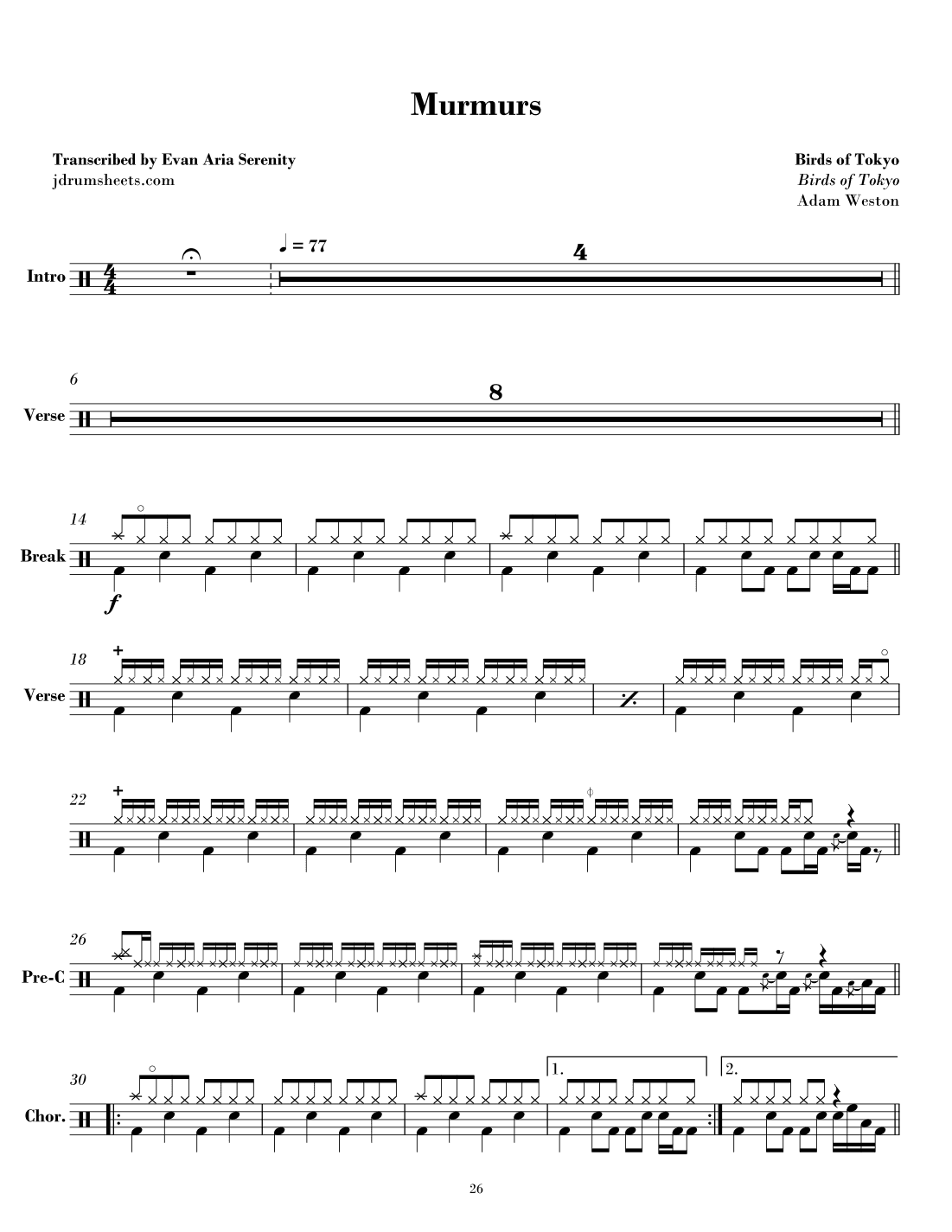 Murmurs (arr. Evan Aria Serenity)