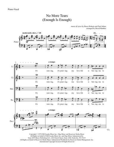No More Tears (enough Is Enough) (arr. David Maddux)