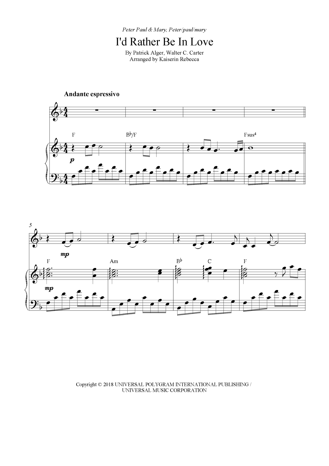 I'd Rather Be In Love (arr. Kaiserin Rebecca)