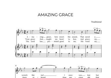 AMAZING GRACE - for piano and soprano in Eb major (arr. Alex Nunes Rodrigues)