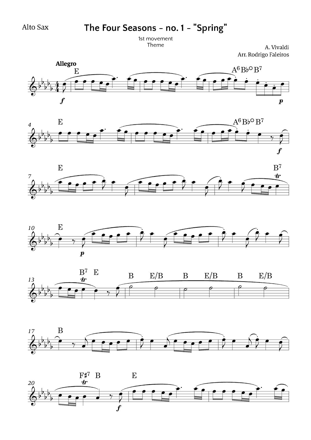 The Four Seasons - Spring (arr. Rodrigo Faleiros)