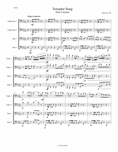 Toreador Song from Carmen (arr. Tim Olt)