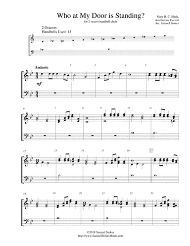 Who at My Door is Standing? - for 2-octave handbell choir (arr. Samuel Stokes)