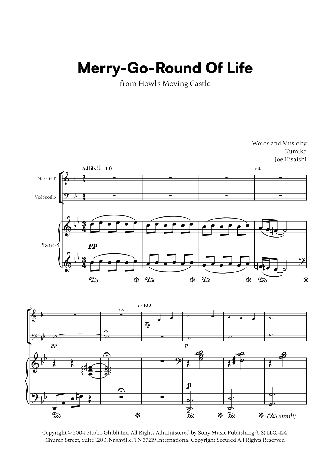 Merry-go-round Of Life (arr. Cadenza Editions)
