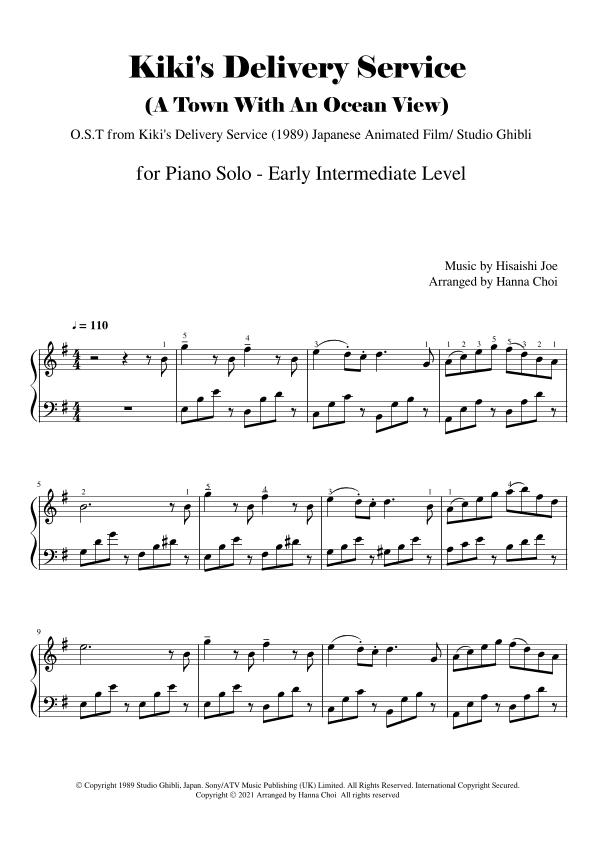 Kiki's Delivery Service (on A Clear Day) (arr. Hanna Choi)