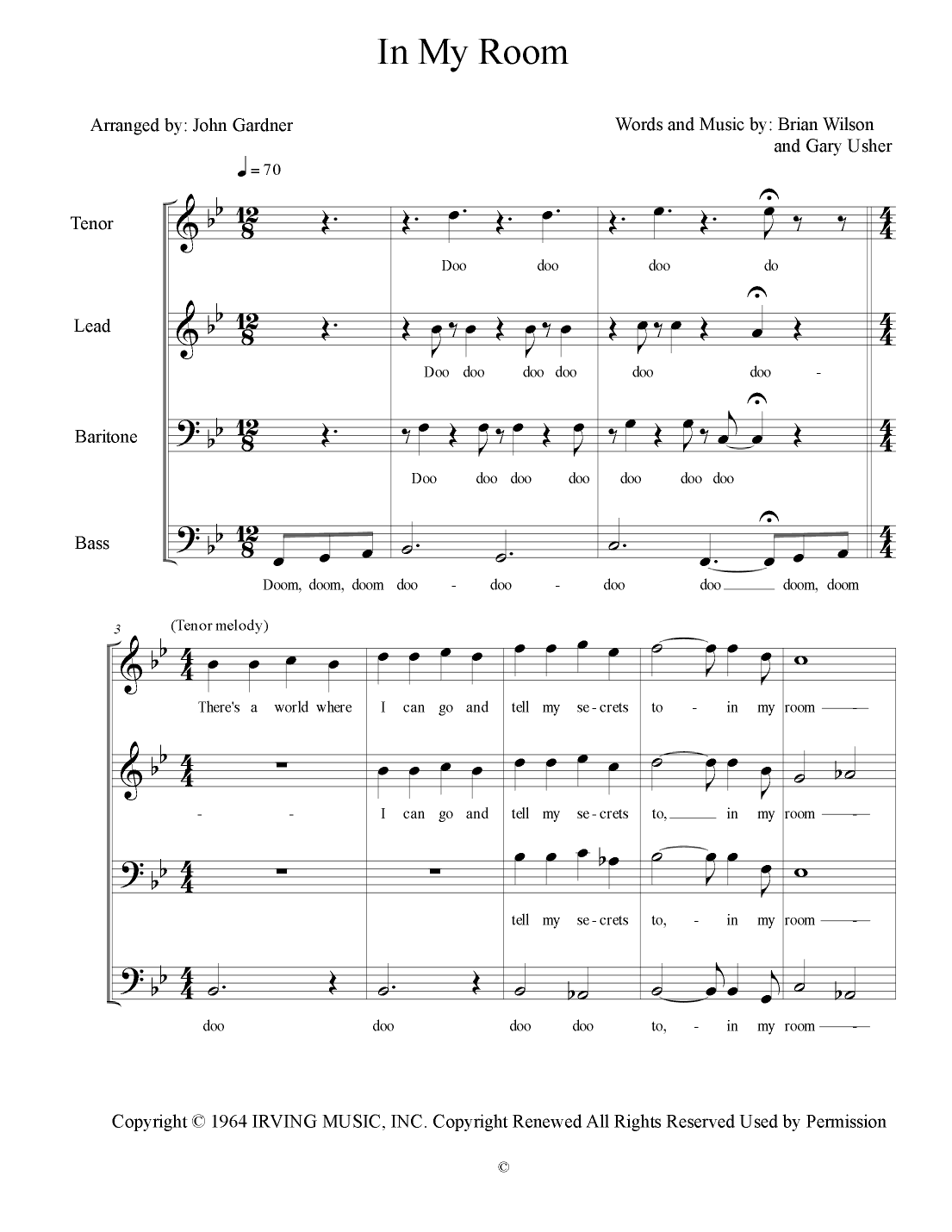 In My Room (arr. John Gardner)