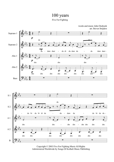 100 Years (arr. Steven Snijders)