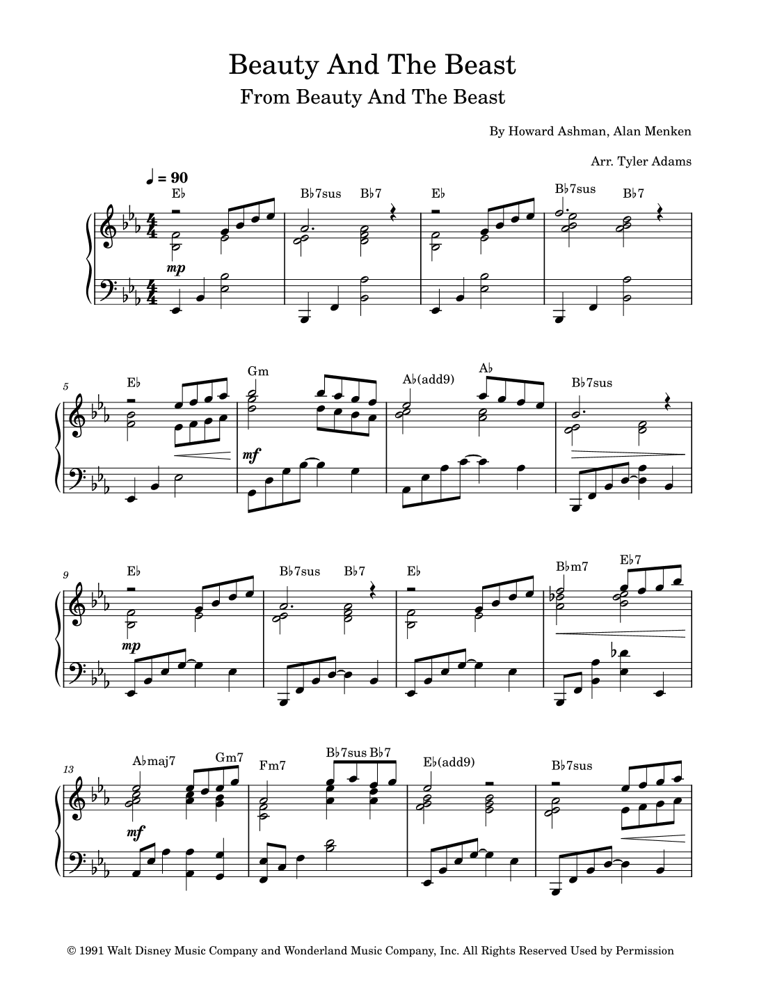Beauty And The Beast (arr. Tyler Adams)