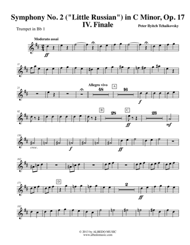 Tchaikovsky Symphony No. 2, Movement IV - Trumpet in Bb 1 (Transposed Part), Op. 17 (arr. Doug Clyde)