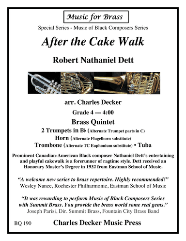 After the Cake Walk for Brass Quintet (arr. Charles Decker)