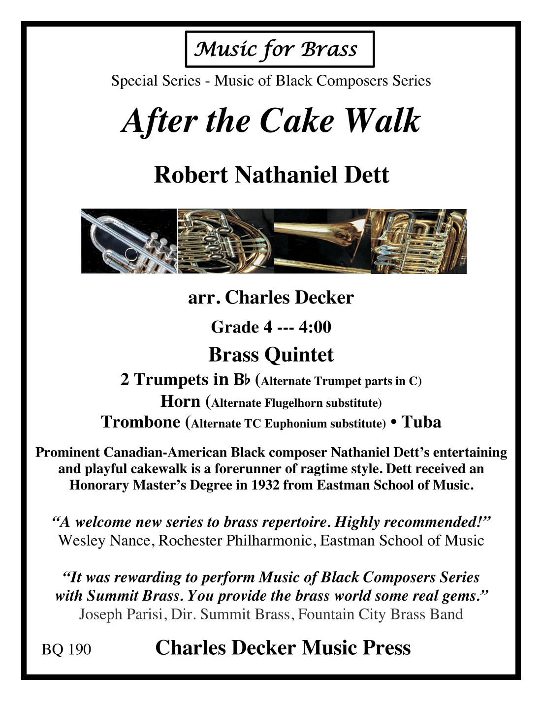 After the Cake Walk for Brass Quintet (arr. Charles Decker)