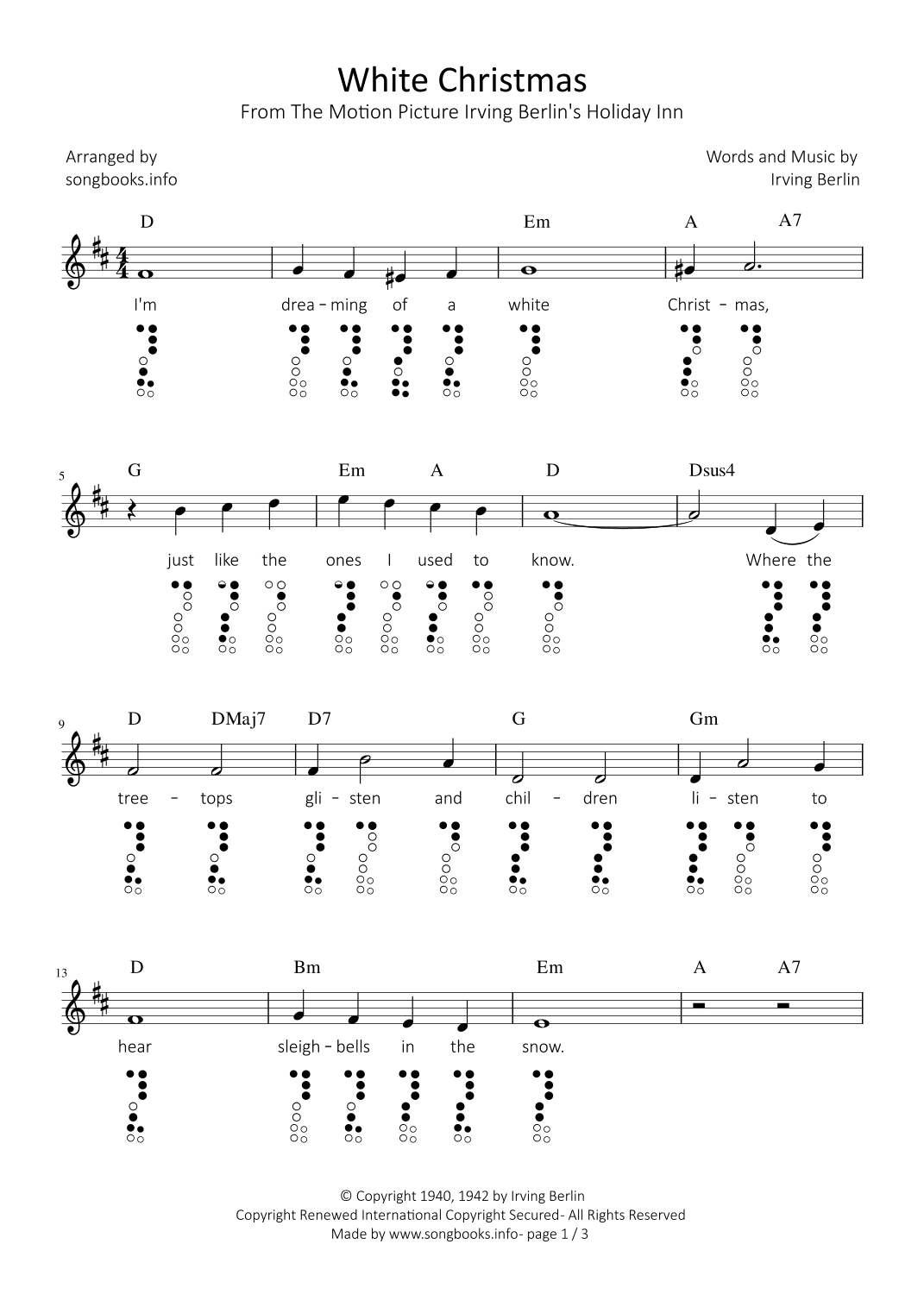 White Christmas (arr. songbooks.info)