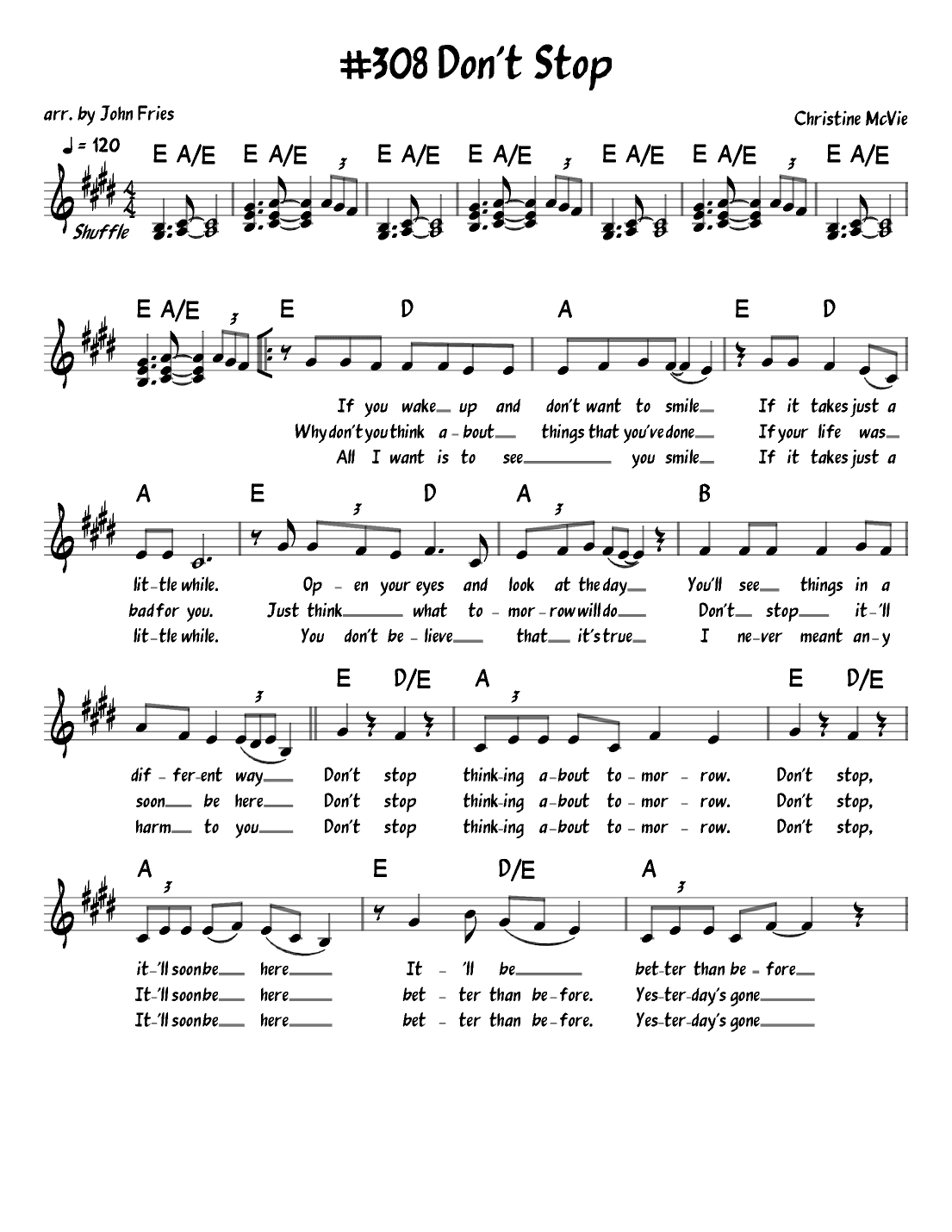 Don't Stop (arr. John Fries)