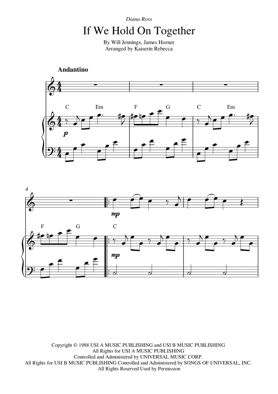 If We Hold On Together (arr. Kaiserin Rebecca)