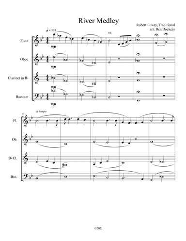 River Medley for Woodwind Quartet (arr. Ben Dockery)