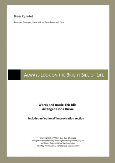 Always Look On The Bright Side Of Life (arr. Fiona Hickie)
