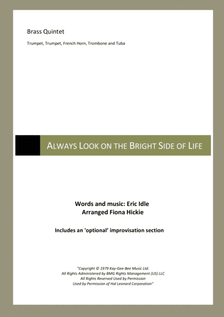 Always Look On The Bright Side Of Life (arr. Fiona Hickie)