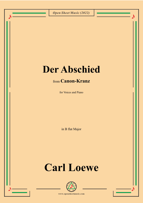 Loewe-Der Abschied,in B flat Major (arr. OSM Press)