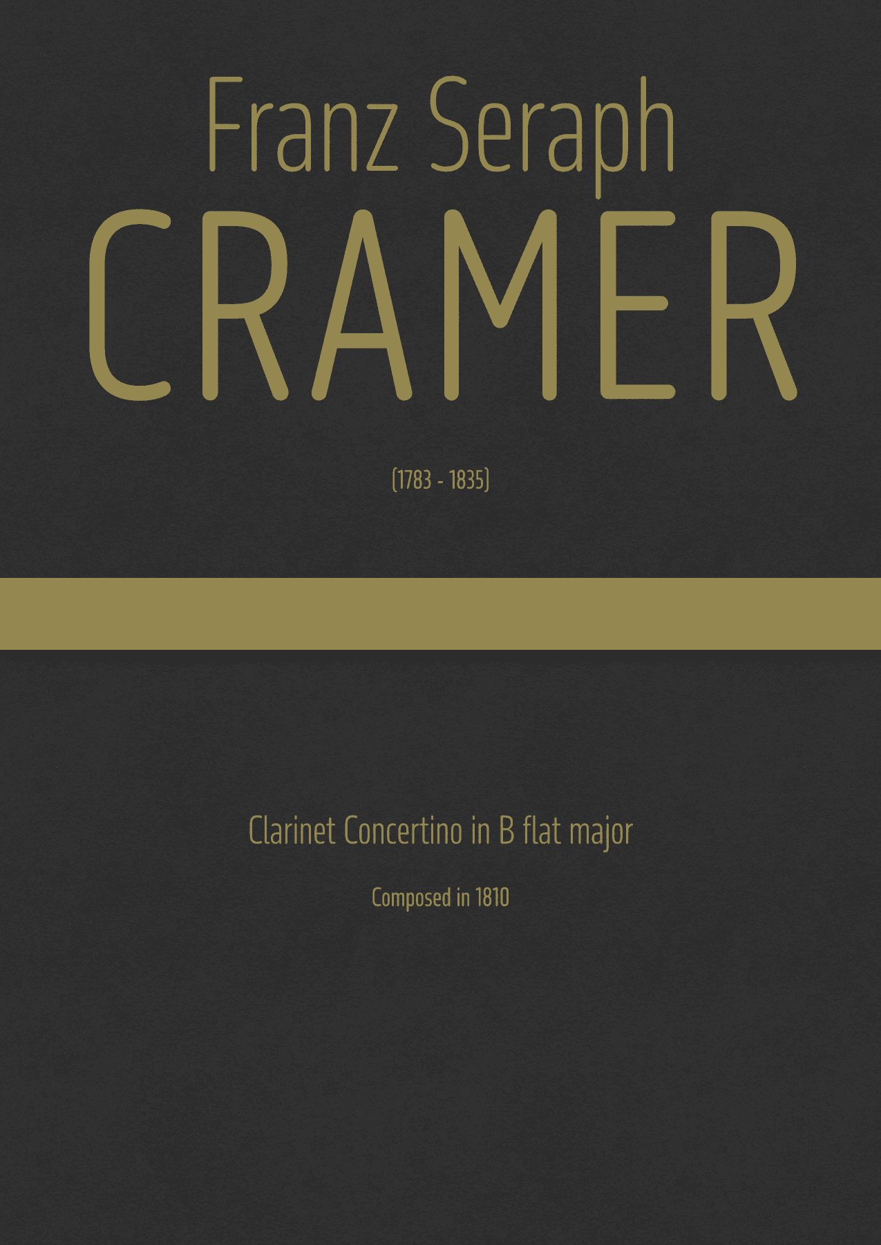 Cramer - Clarinet Concertino in B flat major (arr. J.G. Cucó Barber)