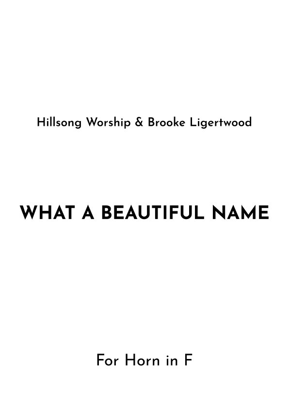 What A Beautiful Name (arr. Jireh J.)