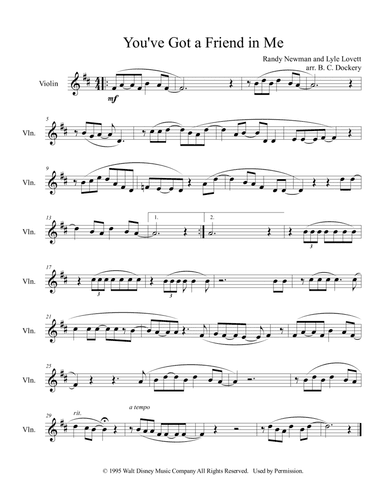 You've Got A Friend In Me (arr. B. C. Dockery)
