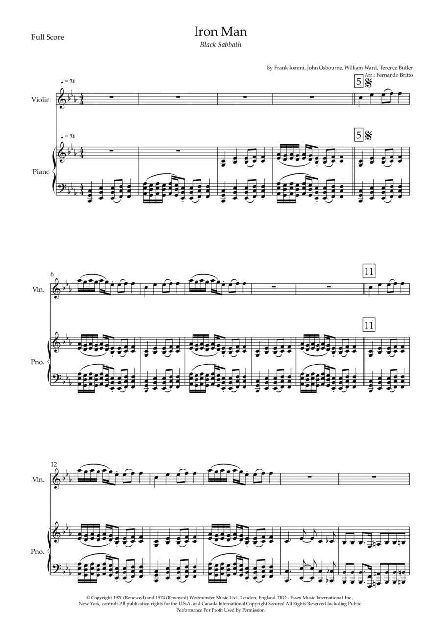 Iron Man (arr. Fernando Britto)
